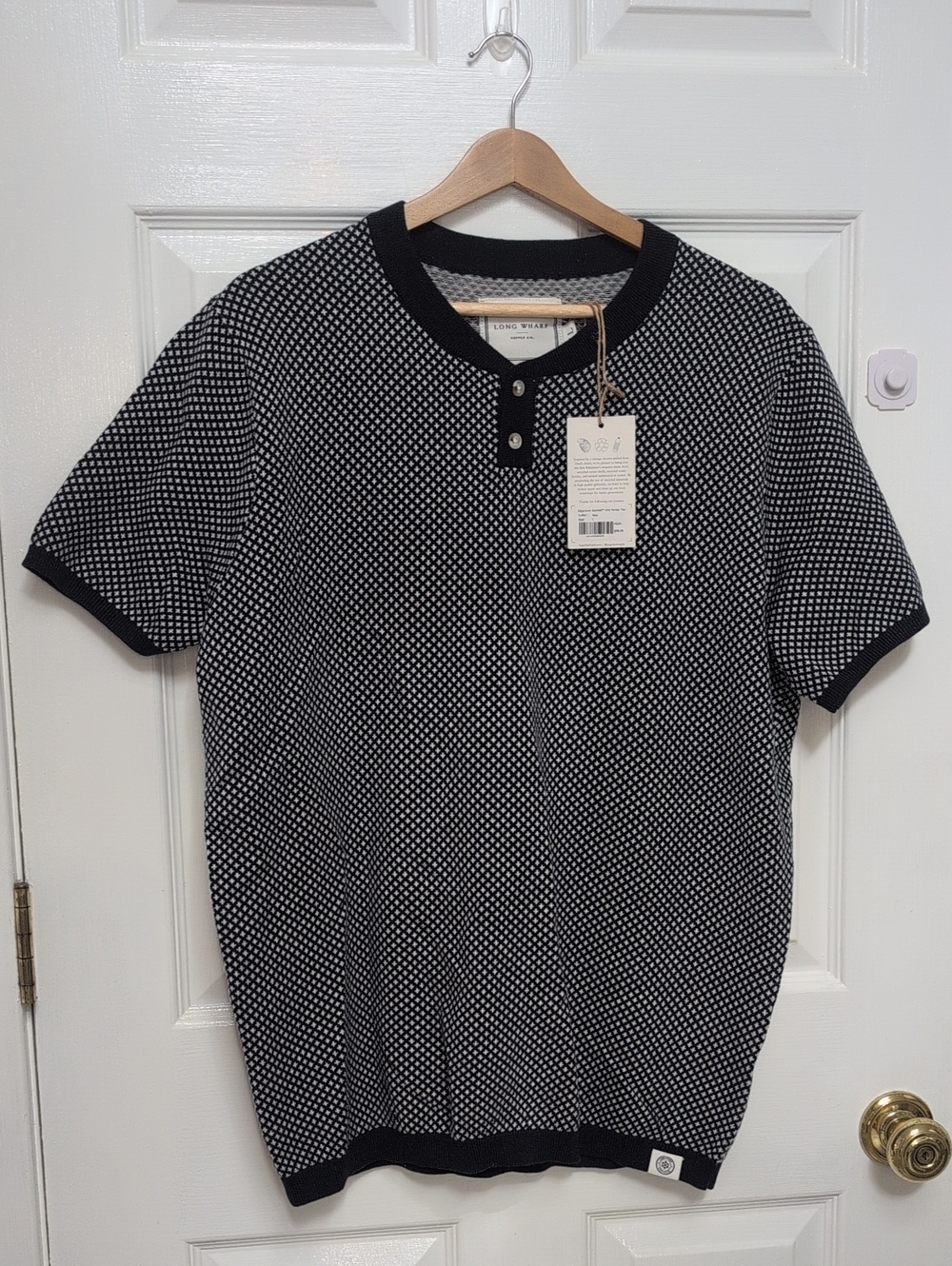 NWT Long Wharf Supply Co.  Men's Edgartown SeaWell® Knit Henley Tee